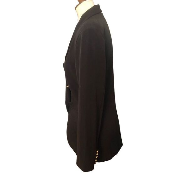 Inffinity Store black dressy blazer with gold accent buttons with infinity symbo - Picture 5 of 11